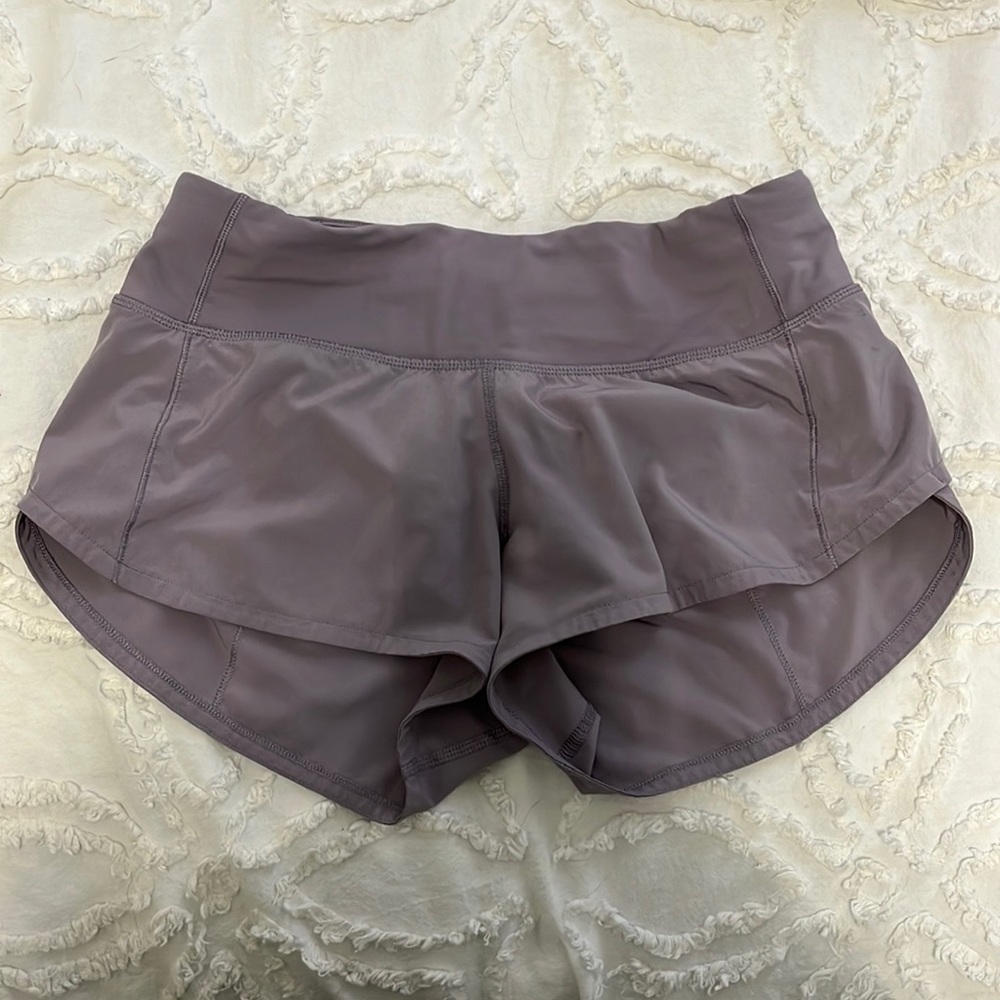 Purple lululemon speed up shorts